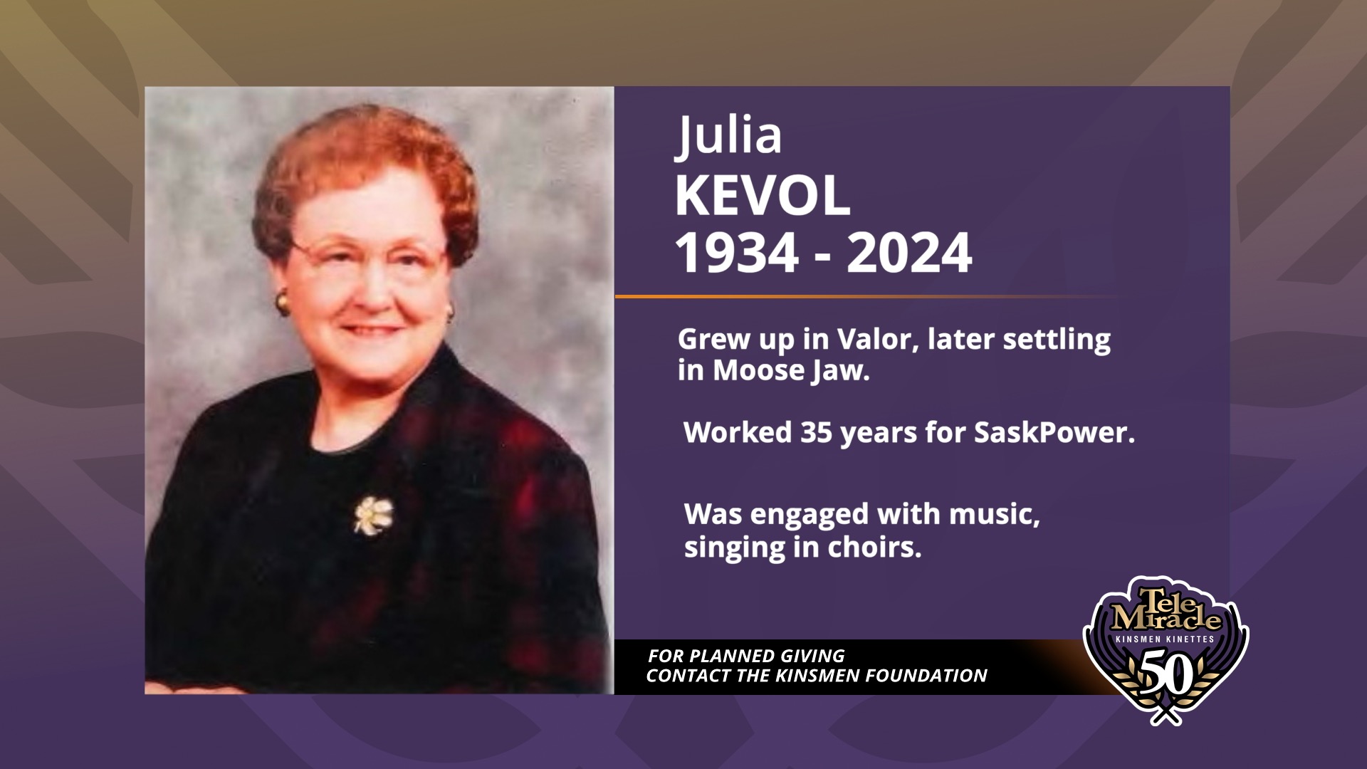 TM 50 Bequest Julia Kevol Bio