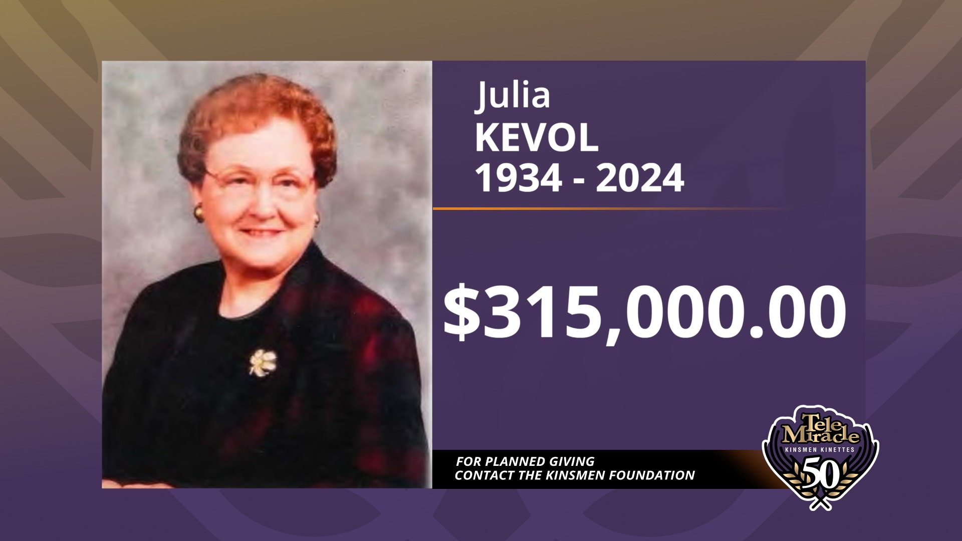 TM 50 Bequest Julia Kevol Donation