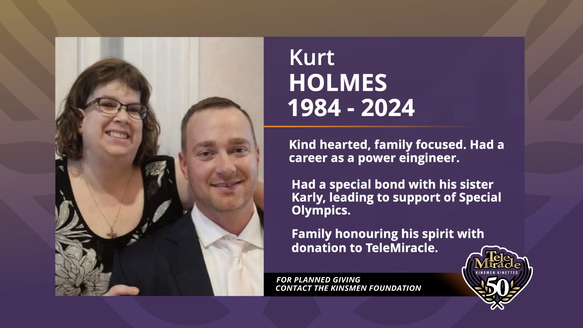 TM 50 Bequest Kurt Holmes Bio