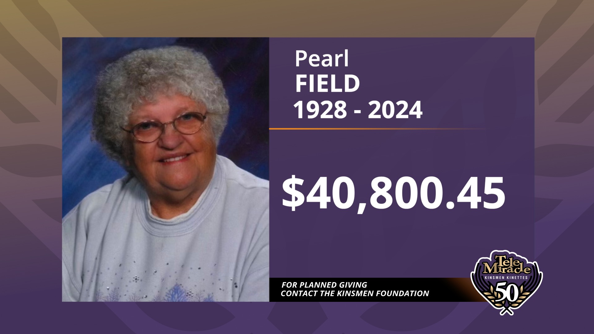 TM 50 Bequest Pearl Field Donation
