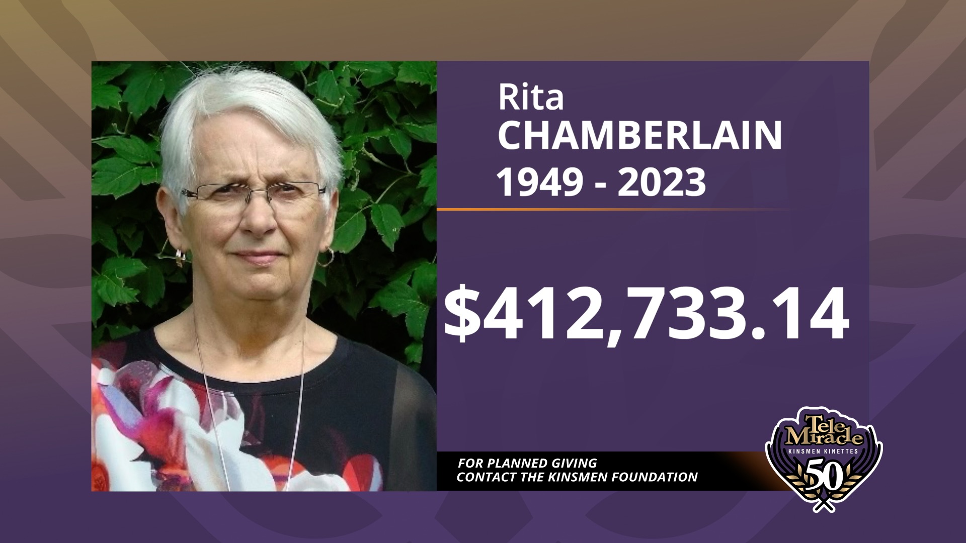 TM 50 Bequest Rita Chamberlain Donation