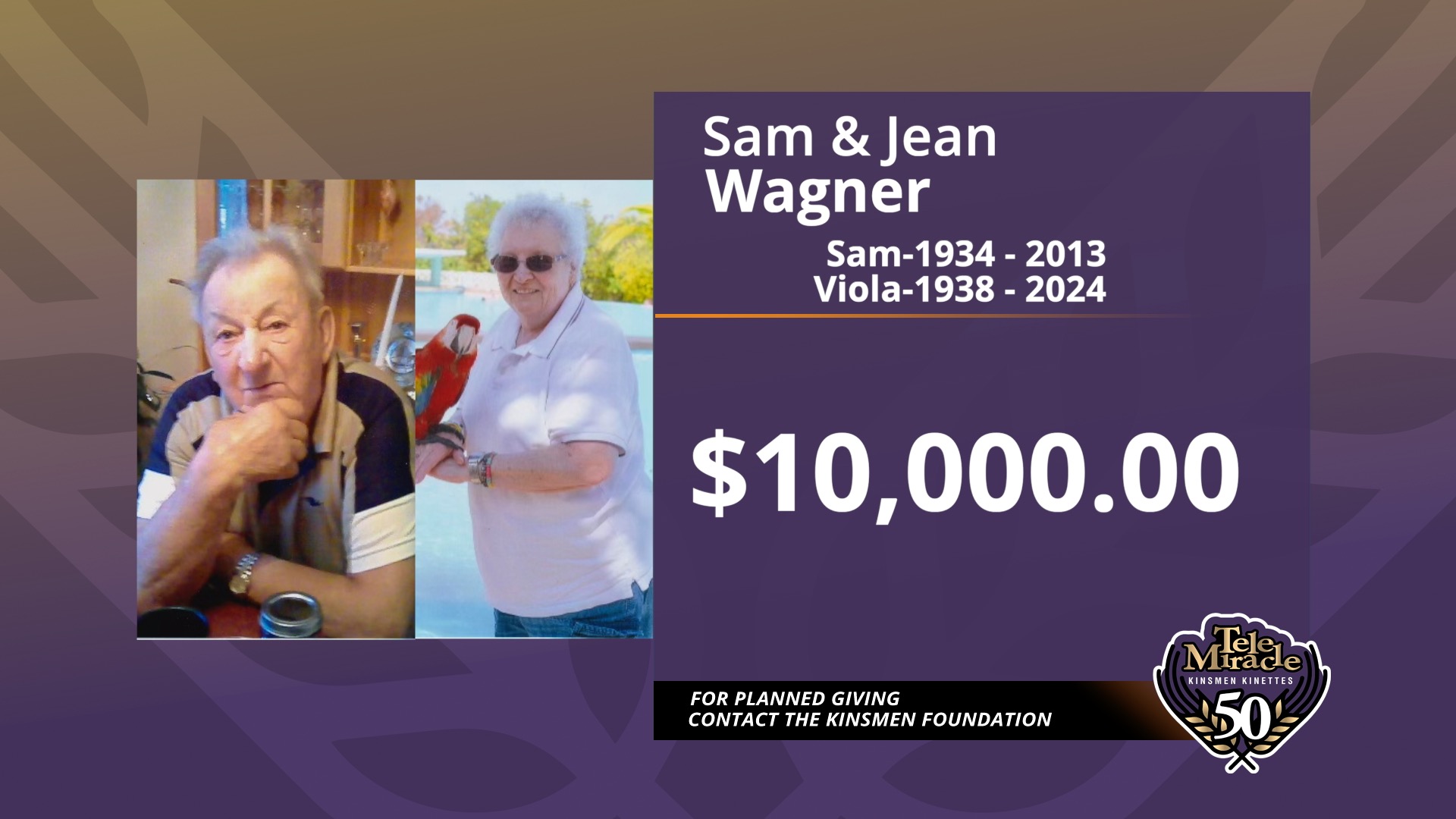 Tm 50 Bequest Sam & Jean Wagner Donation